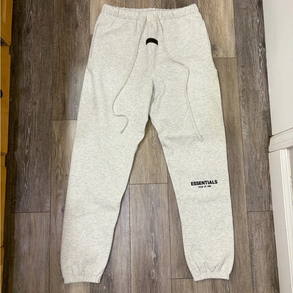 Fear of God ESSENTIALS Light Heather Grey Fleece Sweatpants NWOT